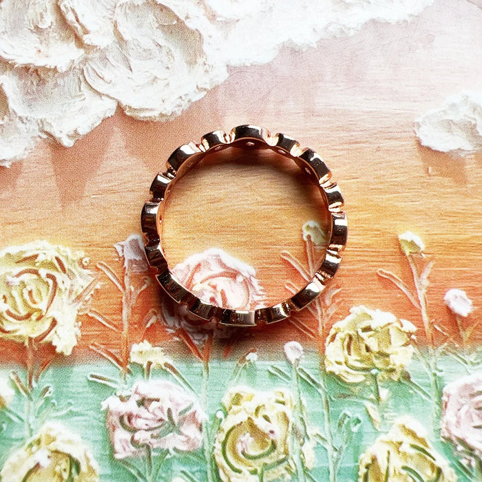 925 Sterling Silver Romantic Gift Rose Gold Ring For Women Real Fine Jewelry