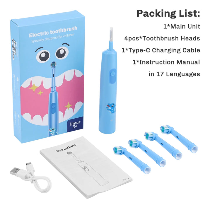 Kids Electric Rotating Toothbrush With Soft Bristles
