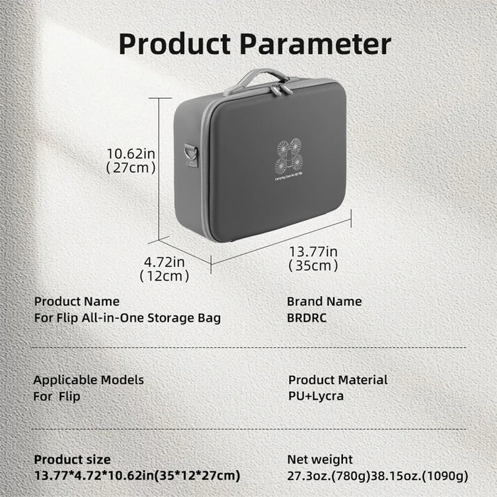 For Dji Flip Storage Bag Portable Carrying Case Shockproof Travel Storage Bag Hard Shell Waterproof Protective Case For Dji Flip