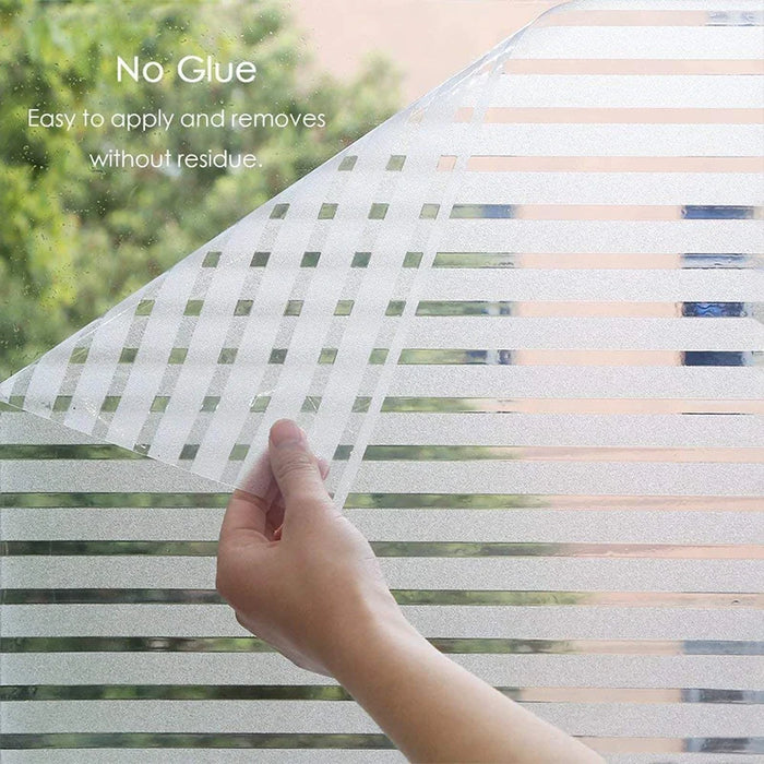Striped Frosted Window Film - Privacy Sticker