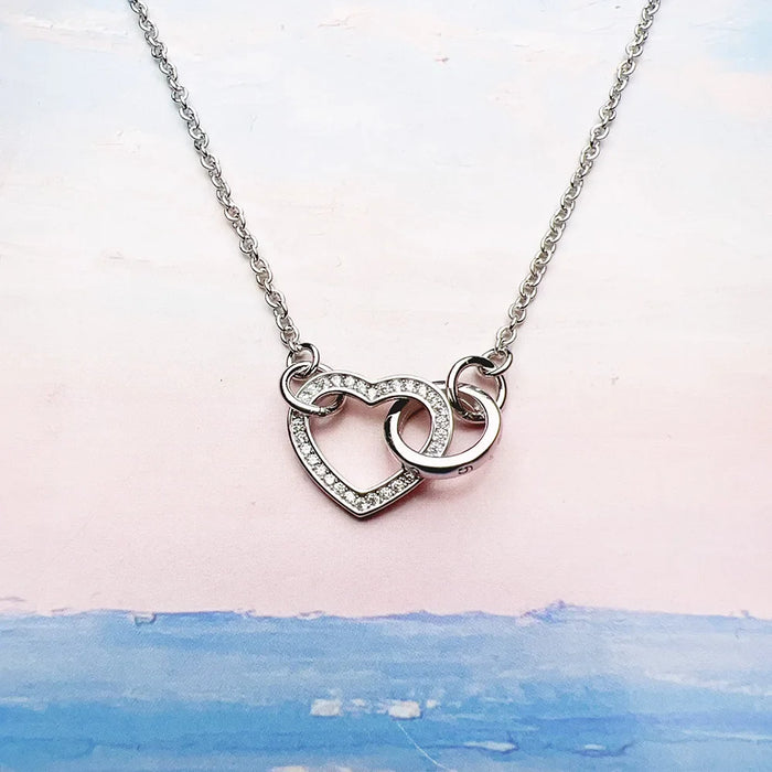 925 Sterling Silver Timeless Love Heart Necklace Romantic Gift