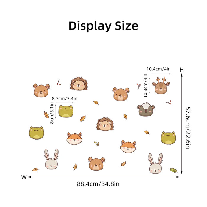 Adorable Animal Wall Stickers For Kids Room Decor