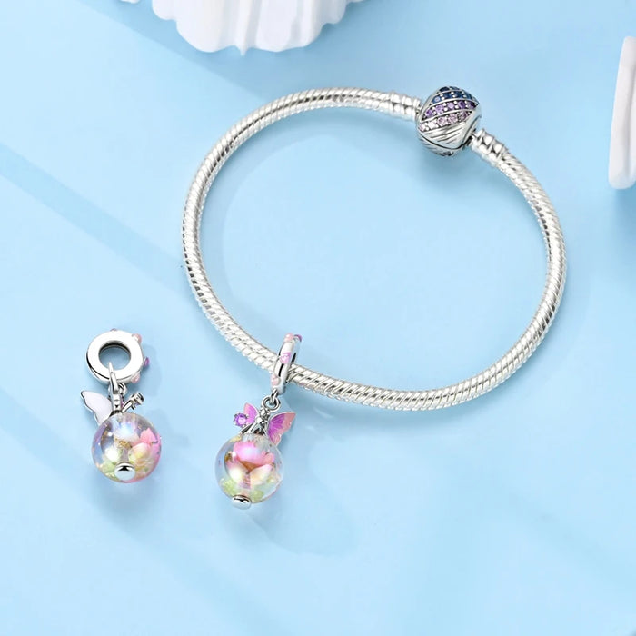 925 Sterling Silver Butterfly Pendant Fits Bracelet Diy Gift For Women