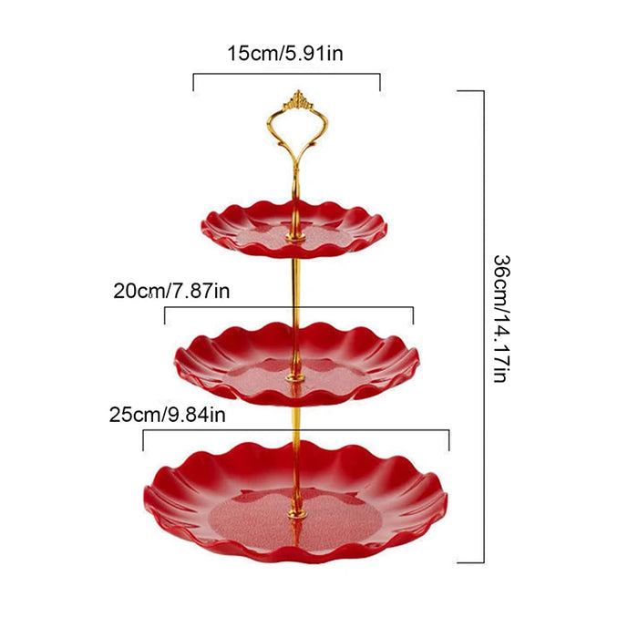 Round Double Layer Cake Stand For Weddings And Parties