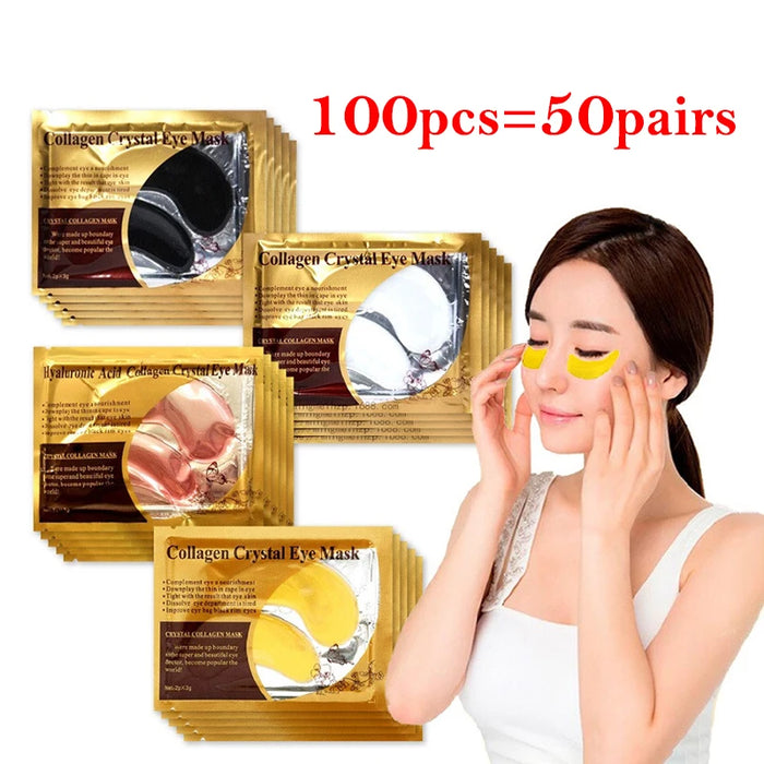 50 Pairs Gold Collagen Eye Mask For Dark Circles & Bags