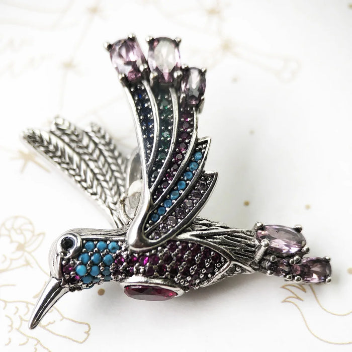 925 Sterling Silver Boho Hummingbird Pendant Summer Jewelry For Women
