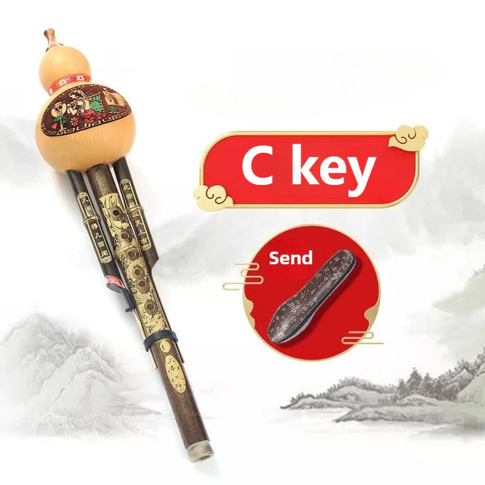 Handmade Purple Bamboo Hulusi In C / B Flat For All Ages