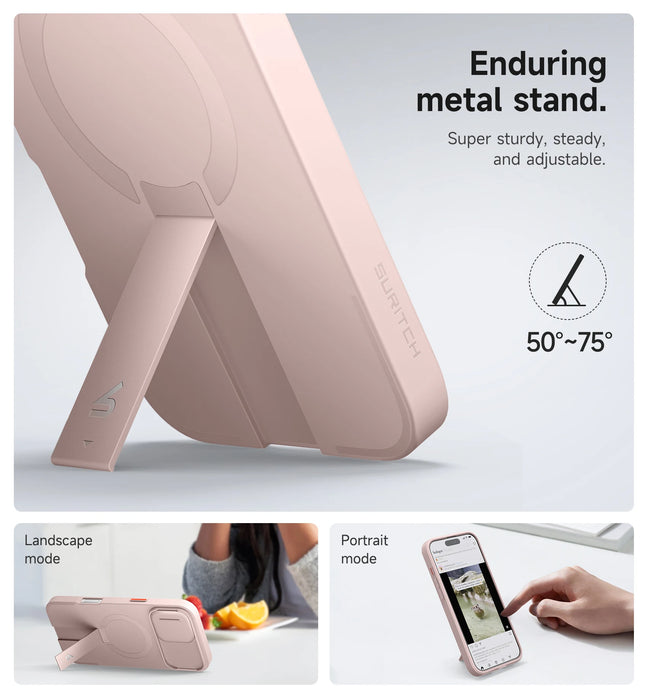 For Iphone 16 Pro Max Slide Camera Shockproof Protective Case With Stand