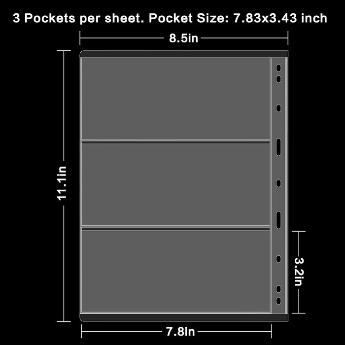 200 Pocket Coin Collection Book 30 Sleeve Paper Money Display Case