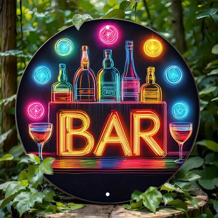 Retro Round Bar Sign For Cafe Or Beach House Decor