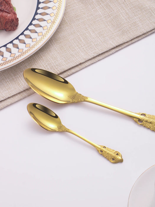 4 / 6 / 16 / 24 Piece Stainless Steel Gold Cutlery Set High End For Home / Hotel