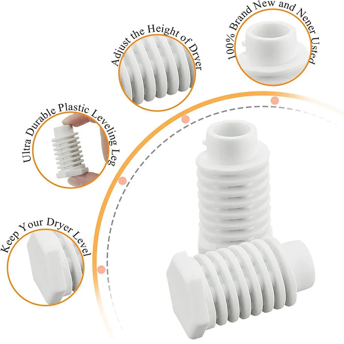 4 Pieces 49621 Ps1609293 Dryer Leveling Leg Feet W10823505 Ap4295805 Ps1609293 Eap1609293 Compatible With Whirl-Pool Dryer Legs