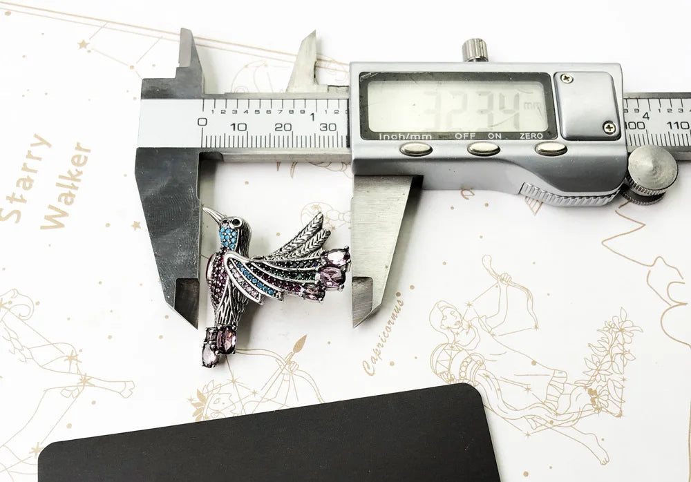 925 Sterling Silver Boho Hummingbird Pendant Summer Jewelry For Women