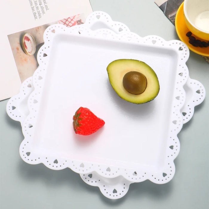 Reusable Pp Square / Rectangular Dessert Plates For Events