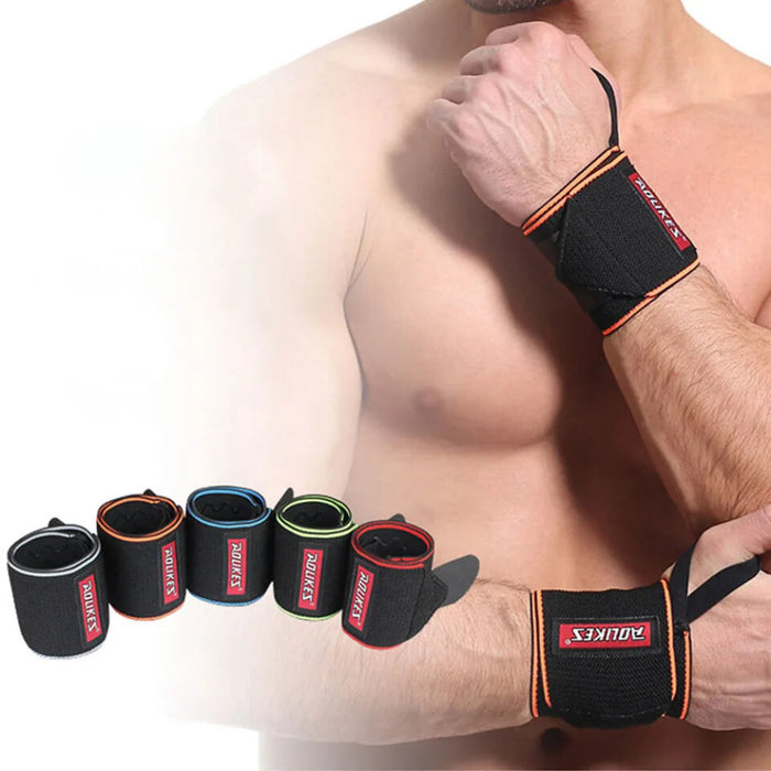Pair of Weight Lifting Wrist Wraps Padded Support For Gym & Cross Training
