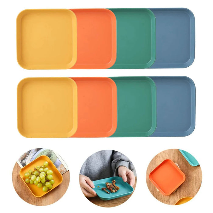 4 / 8 / 12 Piece Reusable Plastic Snack Plates Perfect For Home Camping Weddings And Parties