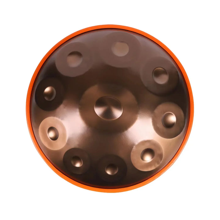 432Hz 10 9 Notes 22 Inch Golden Steel Tongue Handpan Drum For Yoga Meditation