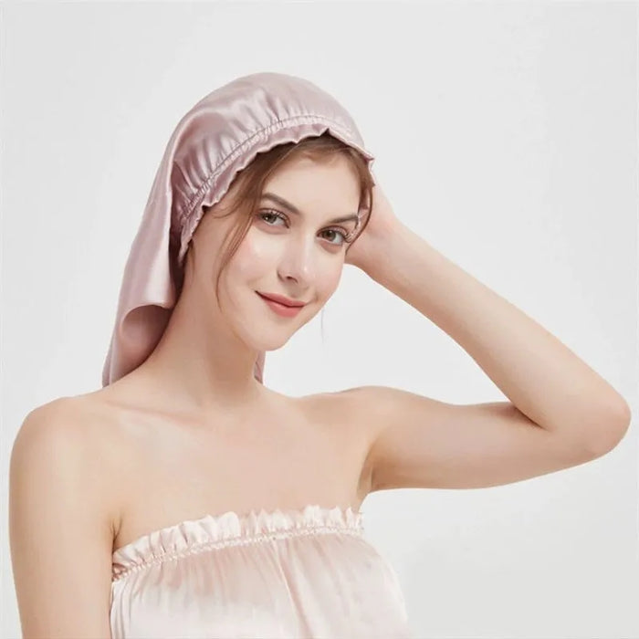 Silk Sleep Cap For Long Hair Soft Elastic Band