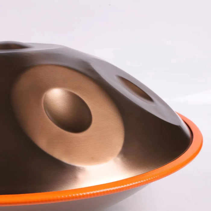 432Hz 10 9 Notes 22 Inch Golden Steel Tongue Handpan Drum For Yoga Meditation