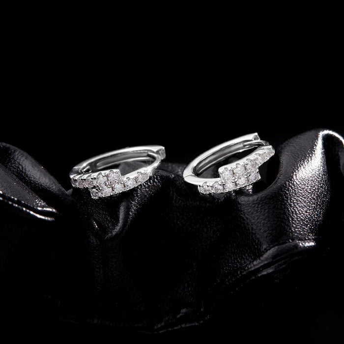 925 Sterling Silver D Colour Moissanite Double Hoop Earrings For Women