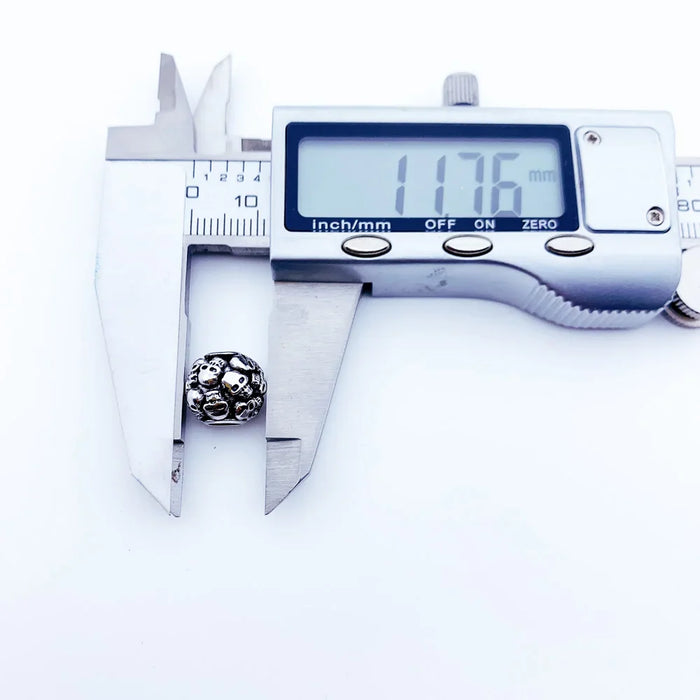 925 Sterling Silver Vintage Skull Bead Diy Charm