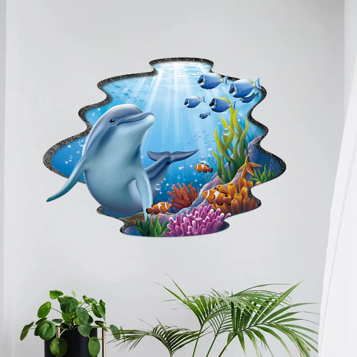 Whimsical Dolphin Wall Stickers For Kids Room Decor