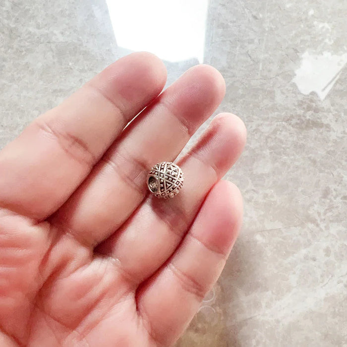 925 Sterling Silver Karma Bead Studs Fashionable Punk Jewelry For Women And Men