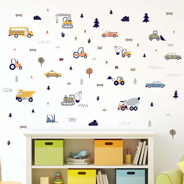 Fun Engineering Car Wall Stickers For Kids Room Decor