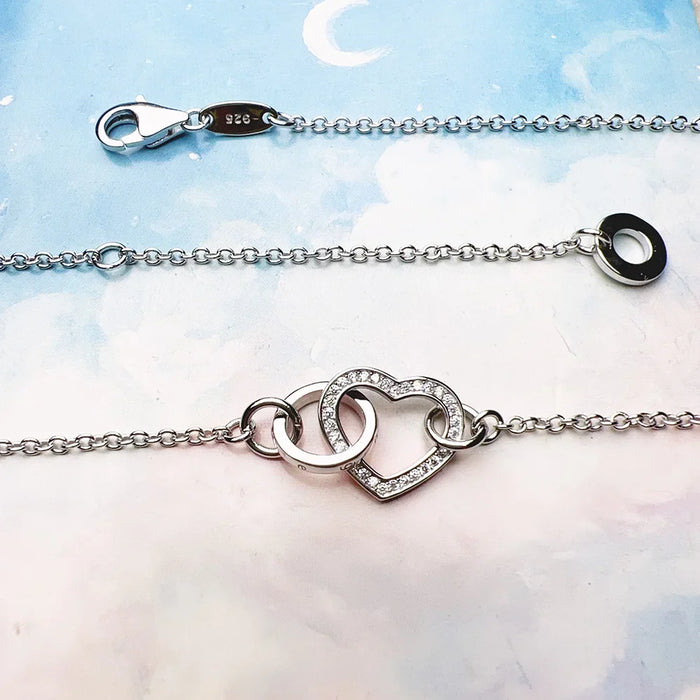 925 Sterling Silver Timeless Love Heart Necklace Romantic Gift