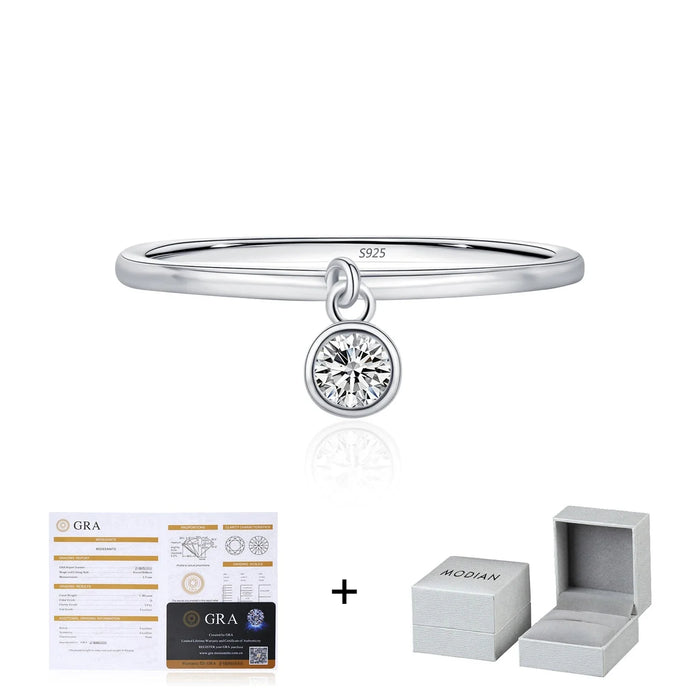 925 Sterling Silver Sparkling D Colour Moissanite Ring Wedding Gift