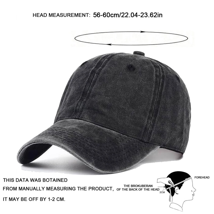 Adjustable Light Wash Baseball Cap For Outdoor Sun Protection