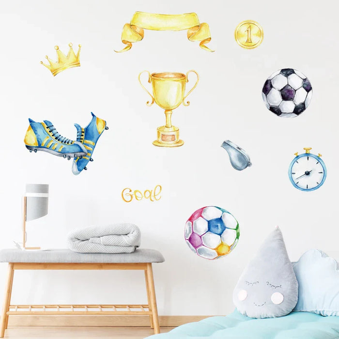 Football Game Elements Wall Stickers For Kids Room