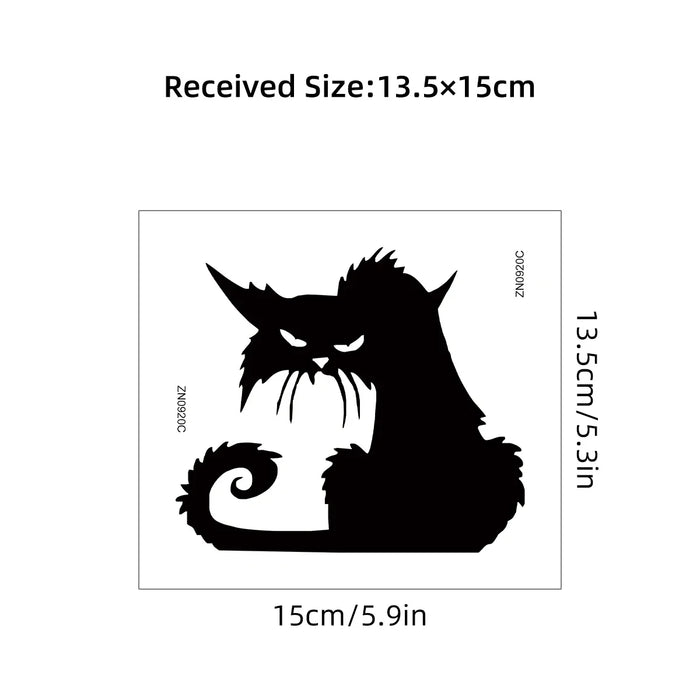 1 Self Adhesive Pvc Window Sticker For Home Decor Cold Black Cat Pattern