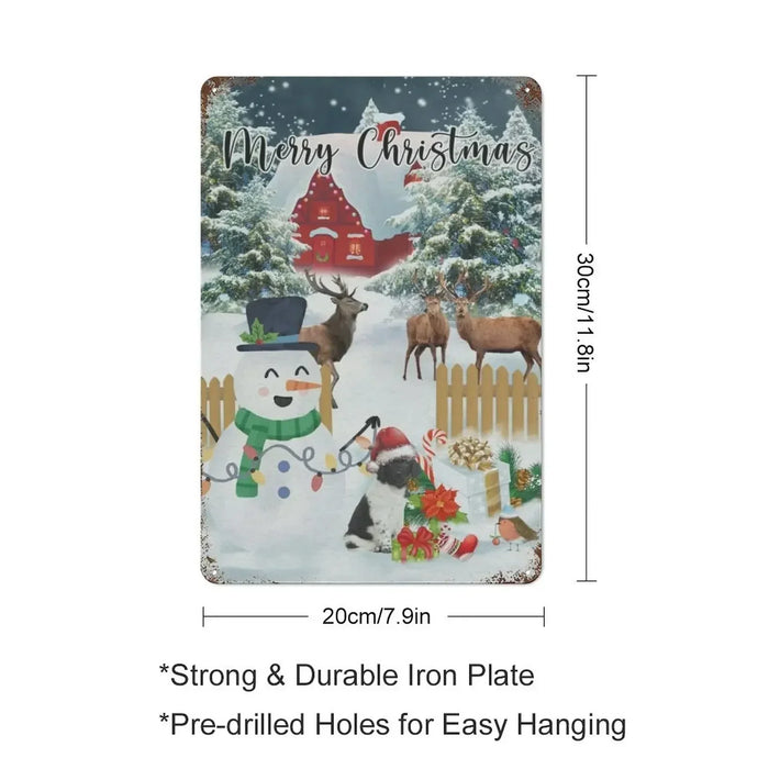 Retro Merry Christmas Metal Sign For Home Decor