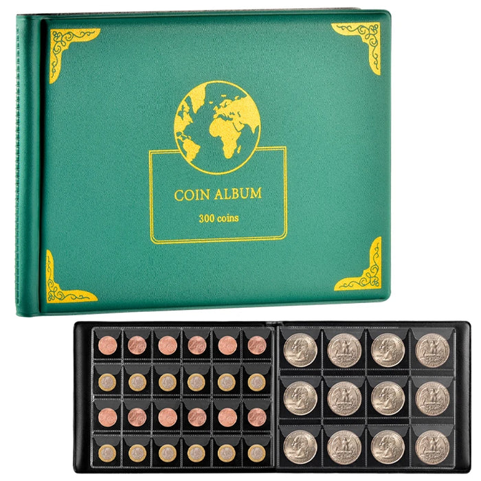 Coin Collection Book For 300 Pockets Storage Box For 20/25/27 Coins Organizer Case For Collectors
