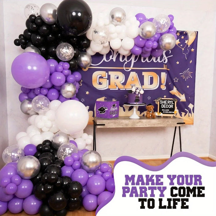 131 Pcs Graduation Season Balloon Sets Suitable For Birthday Backgrounds Anniversaries Graduation Ceremonies Summer Parties