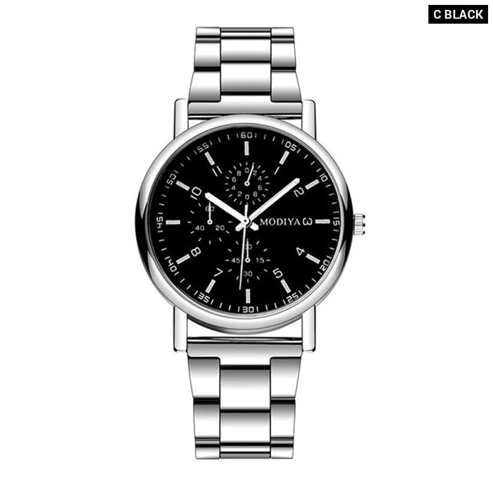 Silver Alloy Mens Casual Quartz Watch