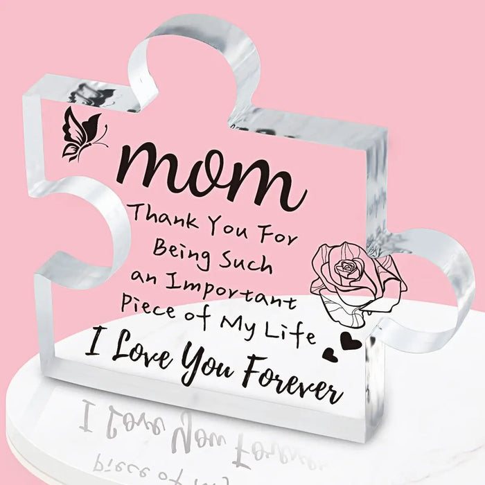 Engraved Puzzle Acrylic Plaque For Mom Perfect Gift For Mother's Day Or Birthday