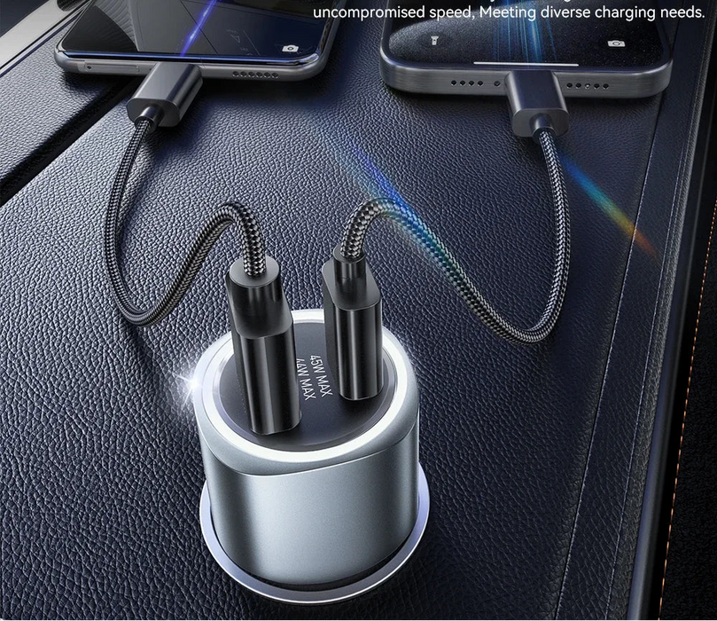 Usb C Car Charger 89W 2 Ports Super Fast Charge Pd Qc 3.0 Car Phone Charger For Iphone 15 Xiaomi Huawei Oneplus Realme