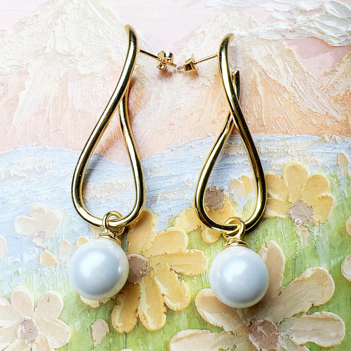 925 Sterling Silver Vintage Heritage Pearl Earrings Autumn