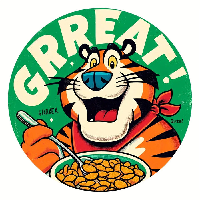 Retro Tiger Aluminum Wall Art Fun Kitchen Decor