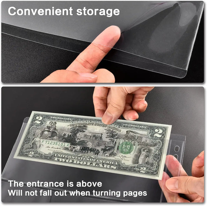 200 Pocket Coin Collection Book 30 Sleeve Paper Money Display Case