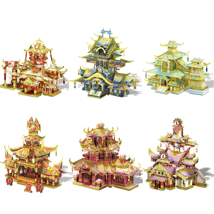 Chinese Ancient Buildings 3D Metal Puzzle Kit For Home Decor
