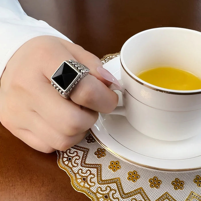 925 Sterling Silver Ethno Skulls Cocktail Ring Europe Style Unisex