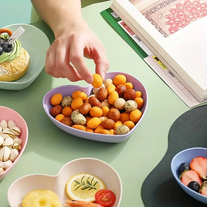 5 Pack Love Bone Plates Reusable For Kitchen Picnic Camping Pp Material Dessert Pastry Snacks