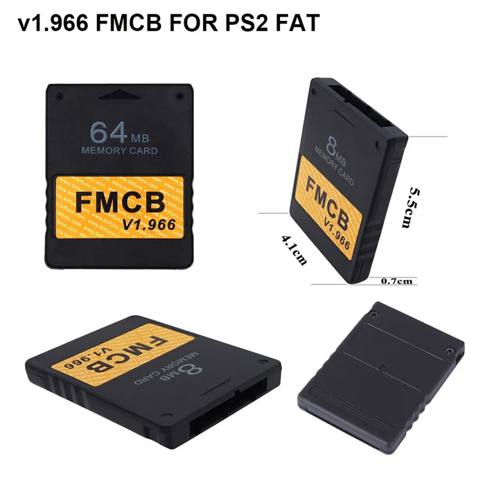 For Ps2 Fat Console Free Mcboot V1.966 8Mb / 16Mb / 32Mb / 64Mb Memory Card