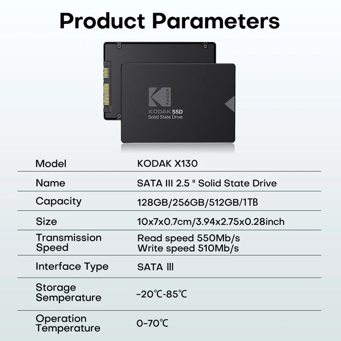 Kodak 128gb 1tb Ssd X130 Pro Sata3 2.5 6gbs Hdd For Laptop / Desktop