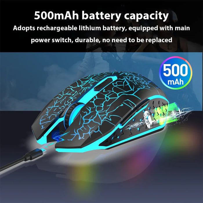 Wireless Gaming Mouse Rgb 2.4G 1600 Dpi Chargeable Pc / Laptop Accessory