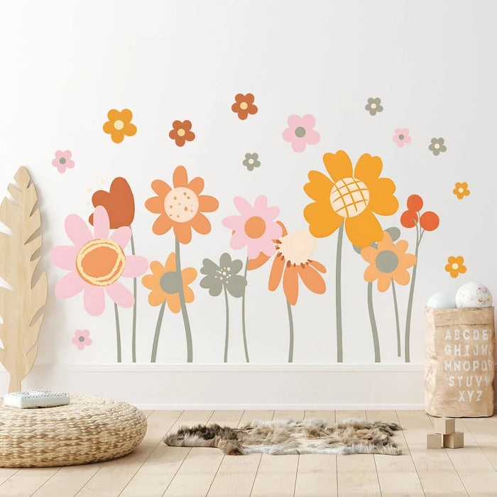 Adorable Flower Pattern Wall Stickers For Kids Room Decor