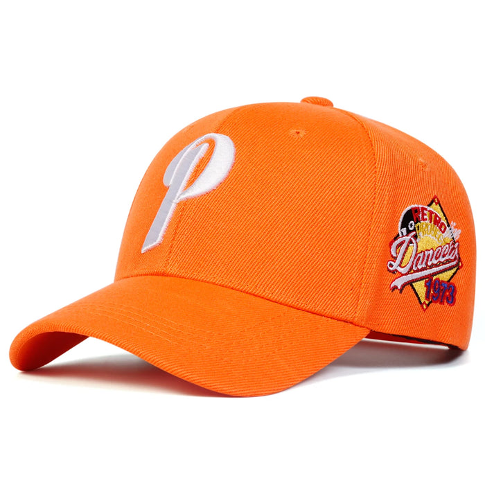 Adjustable Unisex P Letter Embroidered Baseball Cap Spring / Autumn Outdoor Casual Hat